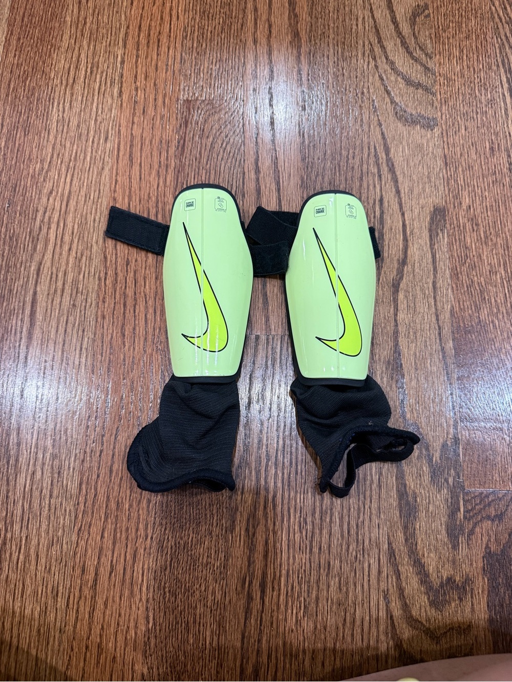 Nike Neon Yellow and Black Youth Shin Guards